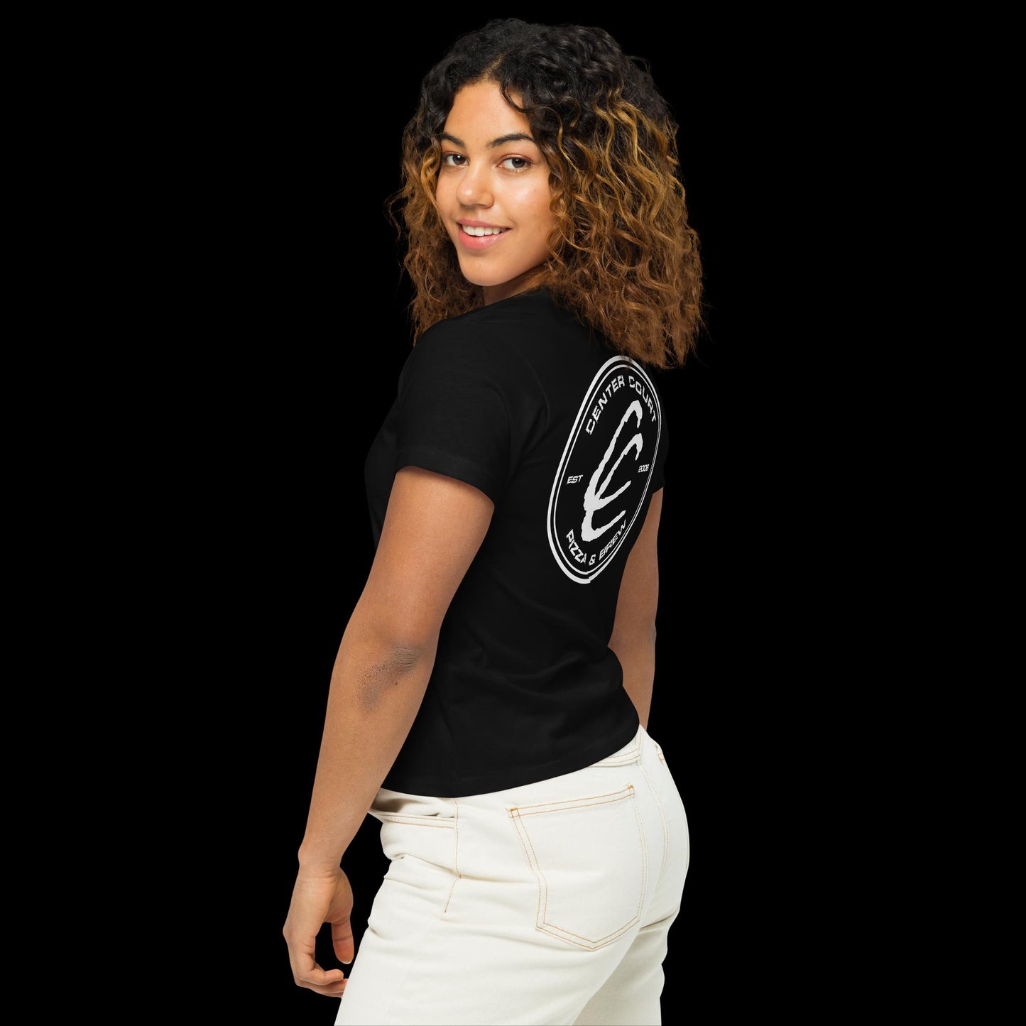 Women’s PEACE LOVE high-waisted t-shirt
