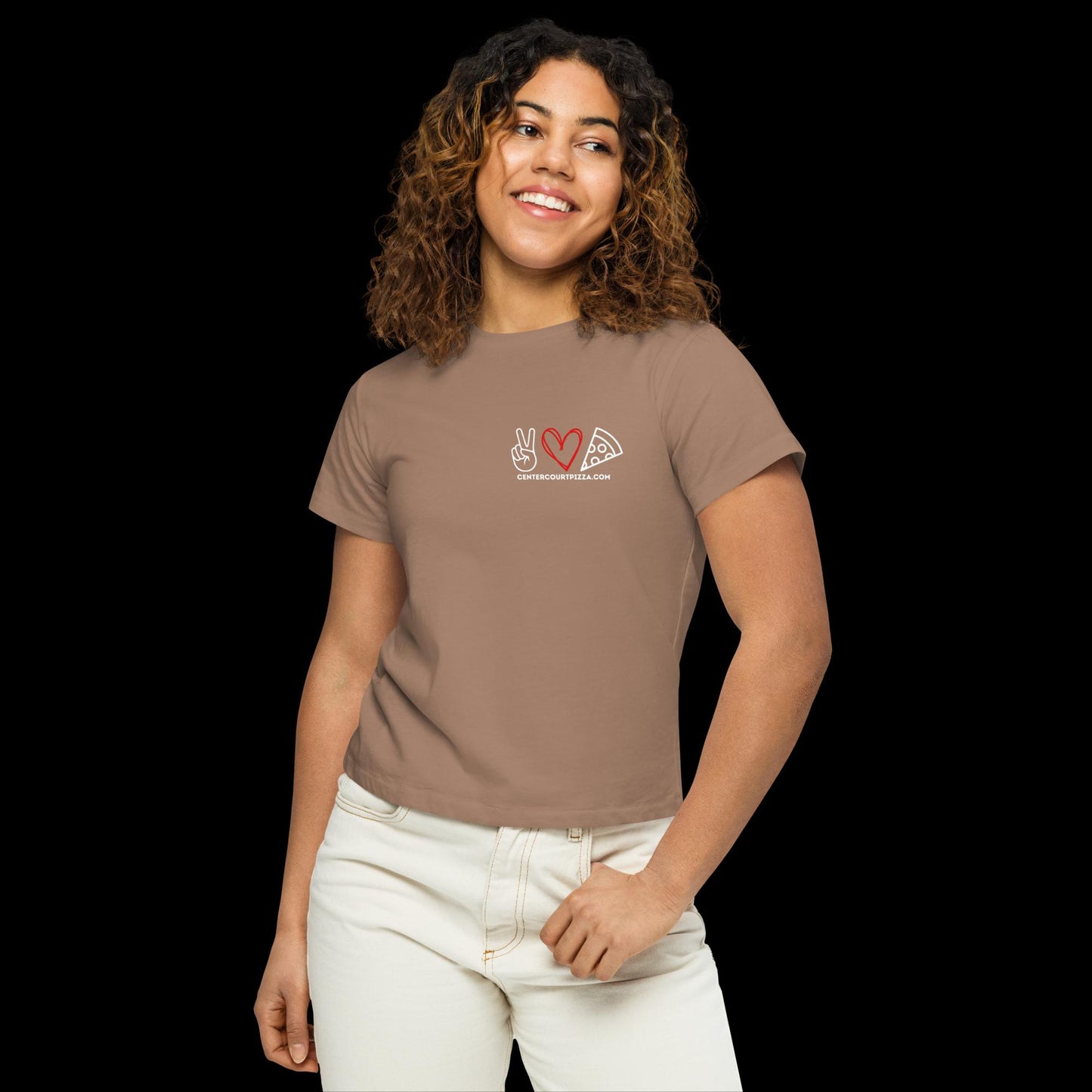 Women’s PEACE LOVE high-waisted t-shirt
