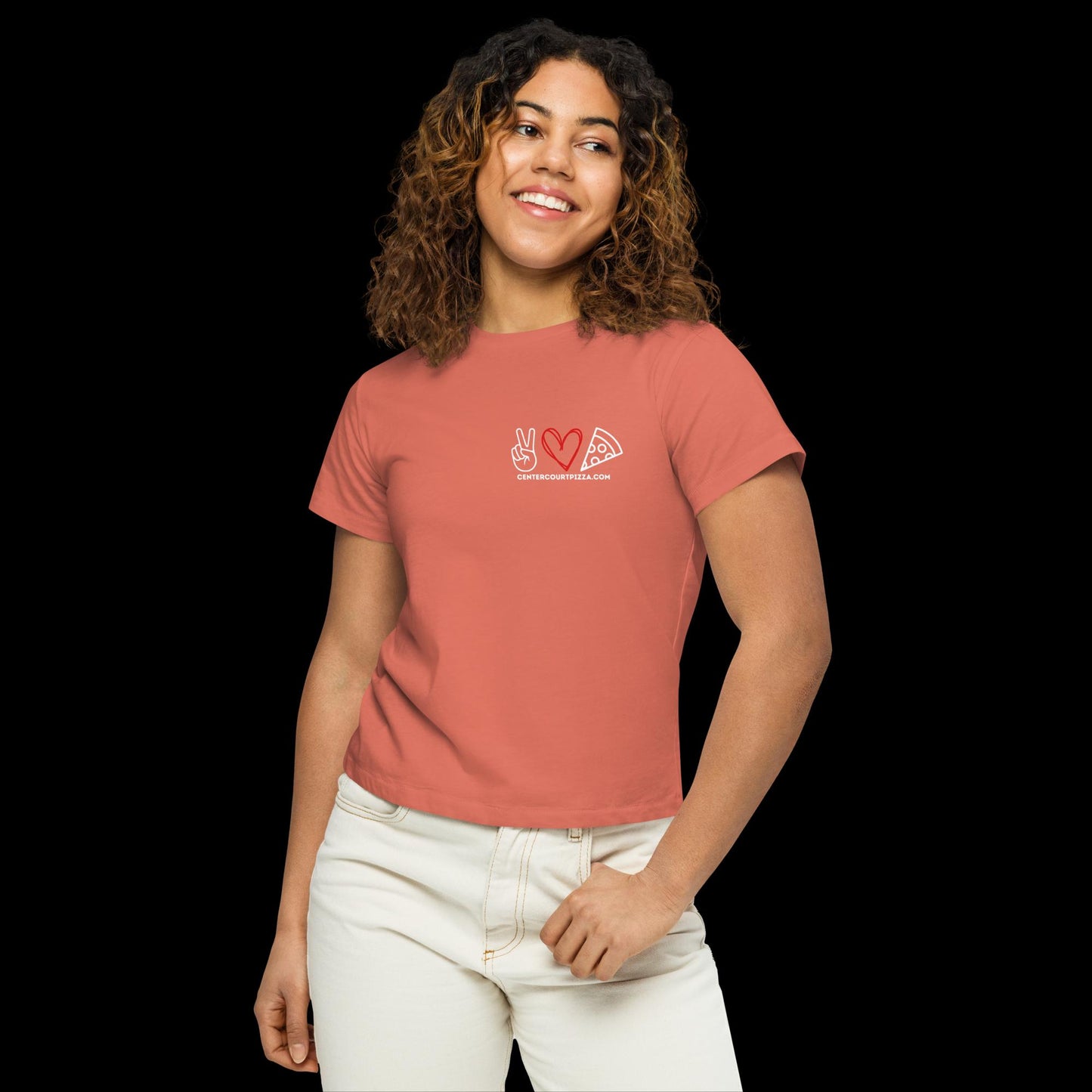 Women’s PEACE LOVE high-waisted t-shirt