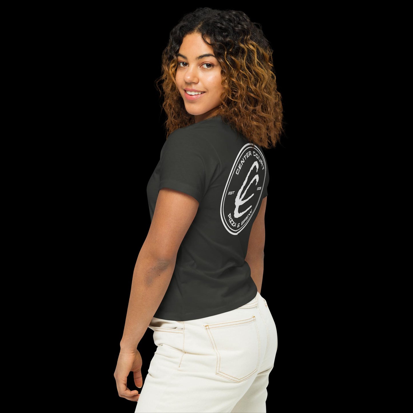 Women’s PEACE LOVE high-waisted t-shirt